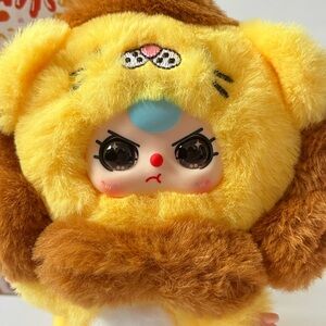 Baby Three Zodiac Series Lion Plush Keychain Rare Angry Eyes Blind Box
